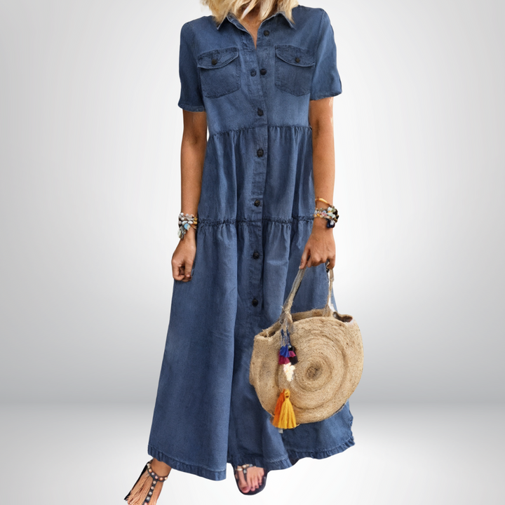 Jeanina® | Button-Down Soft Denim Dress