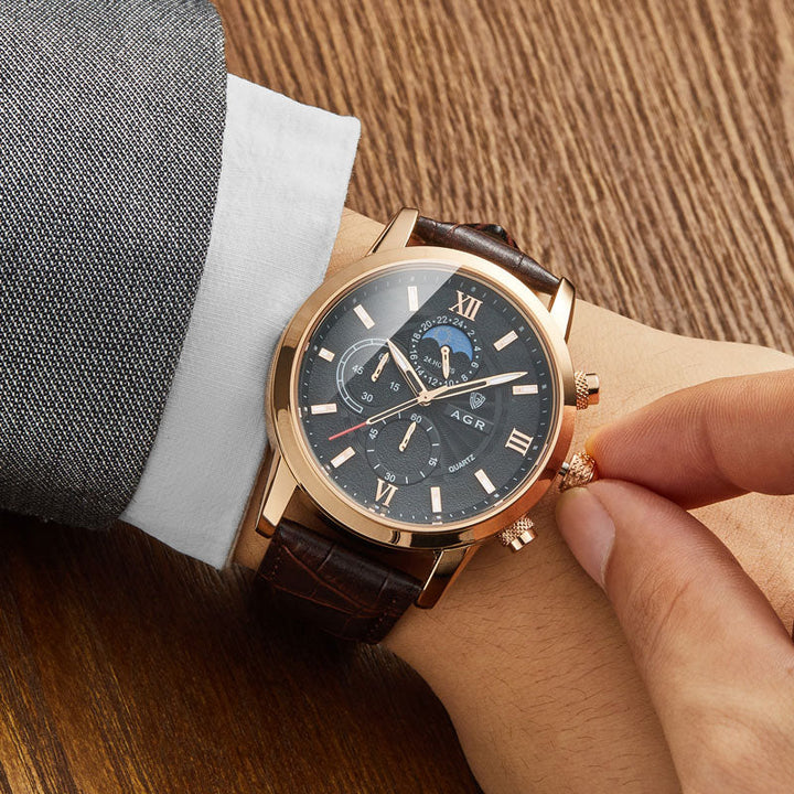 Premium Leather Quartz Timepiece