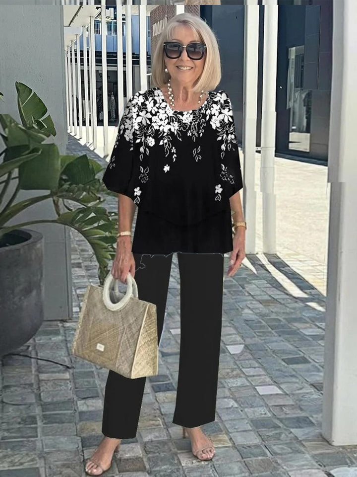 Améa | Printed Floral Pants Set