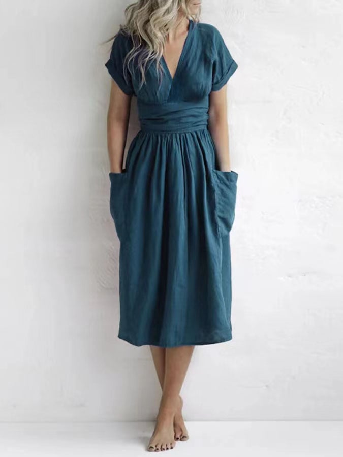 Faye | Strappy Cotton & Linen Dress