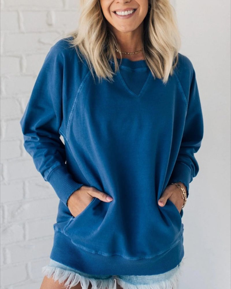 Elina | Ribbed Pocketed Pullover