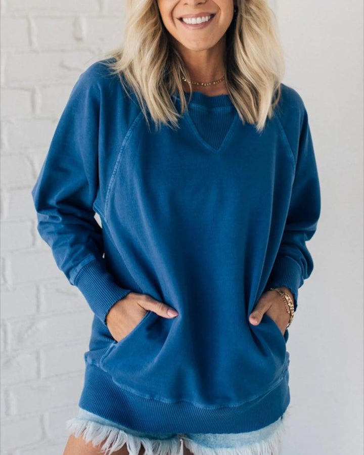 Elina | Ribbed Pocketed Pullover