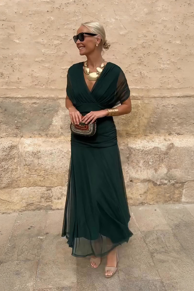ALMA - LONG DRESS WITH V-NECK