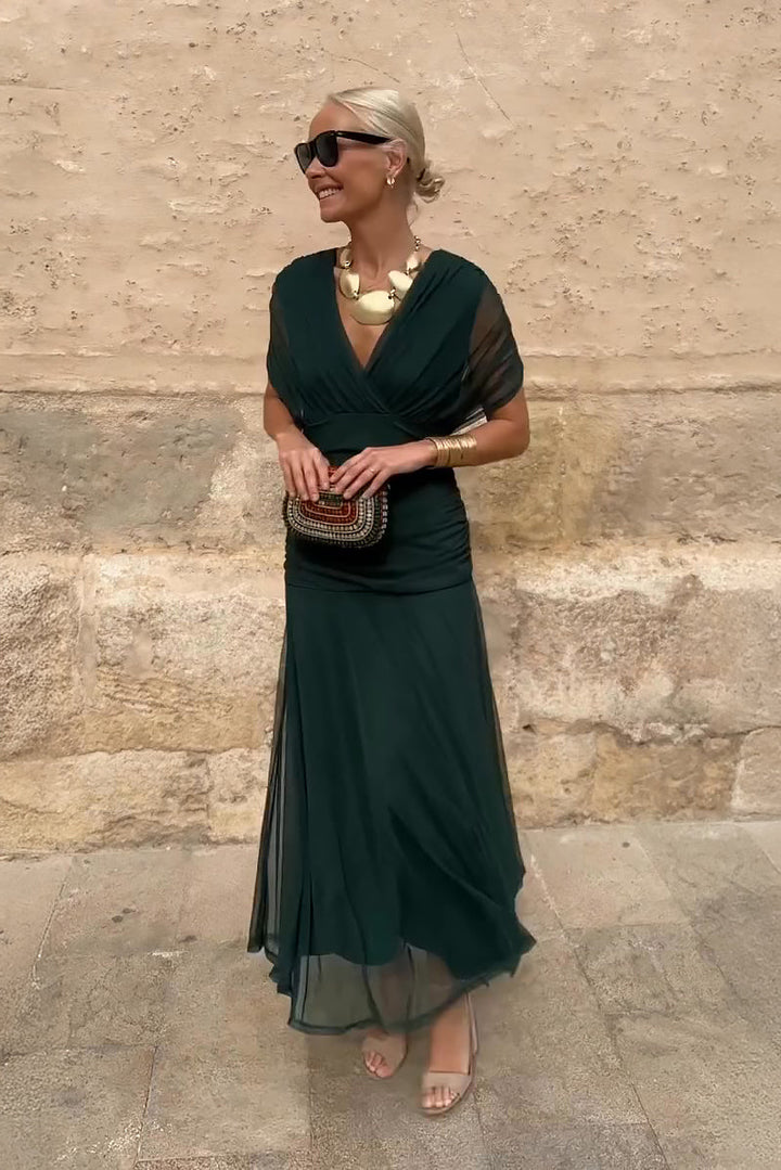 ALMA - LONG DRESS WITH V-NECK