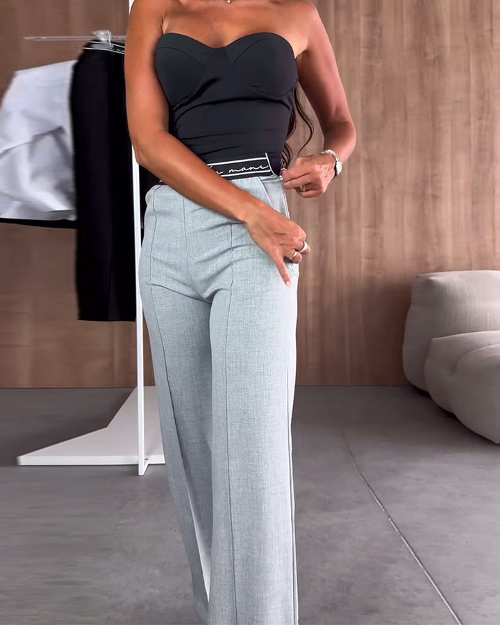 Brooke | Casual Straight Trousers with zip and pocket