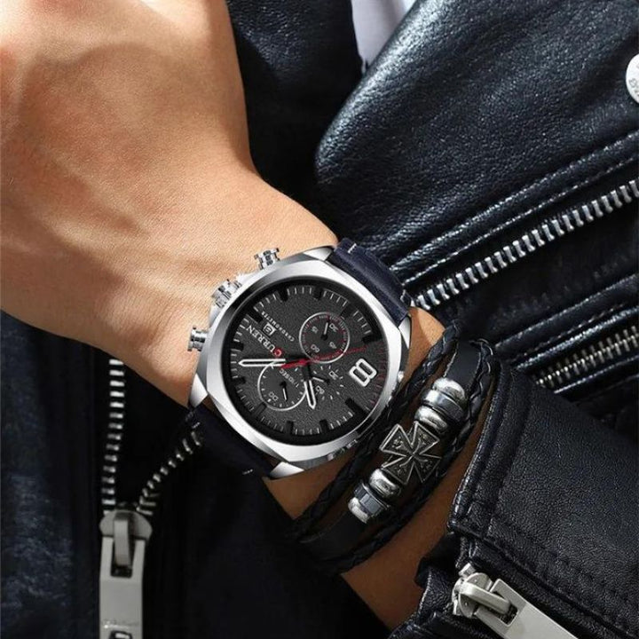 Water-Resistant Military Chronograph Sports Watch