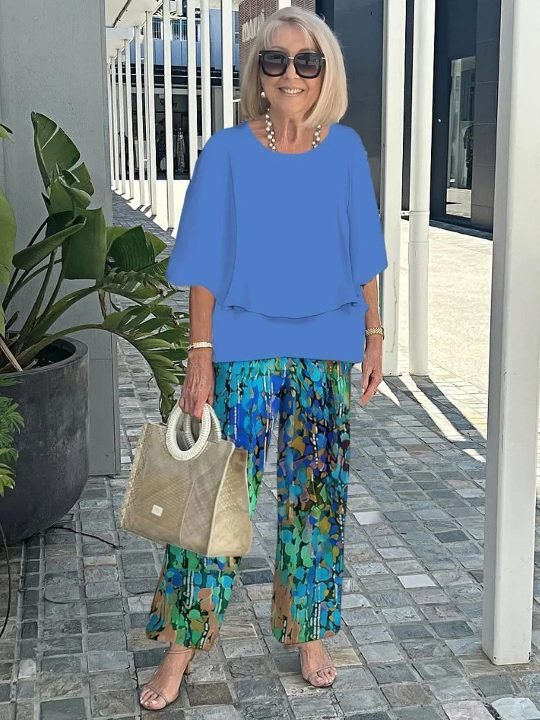 Améa | Printed Floral Pants Set