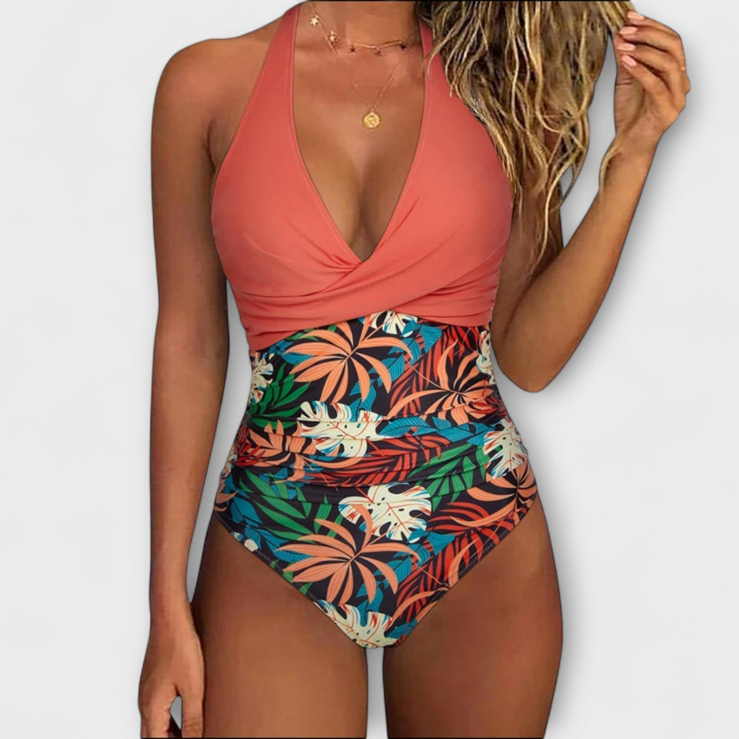 Florence - Chic V-Neck Women's Swimsuit
