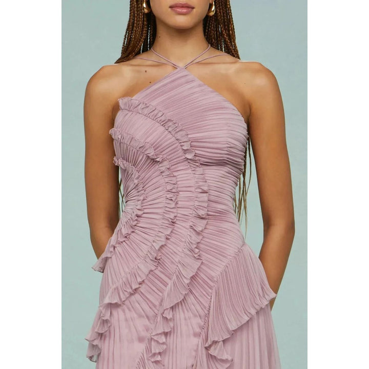 OLAYA - LONG DRESS WITH RUFFLES