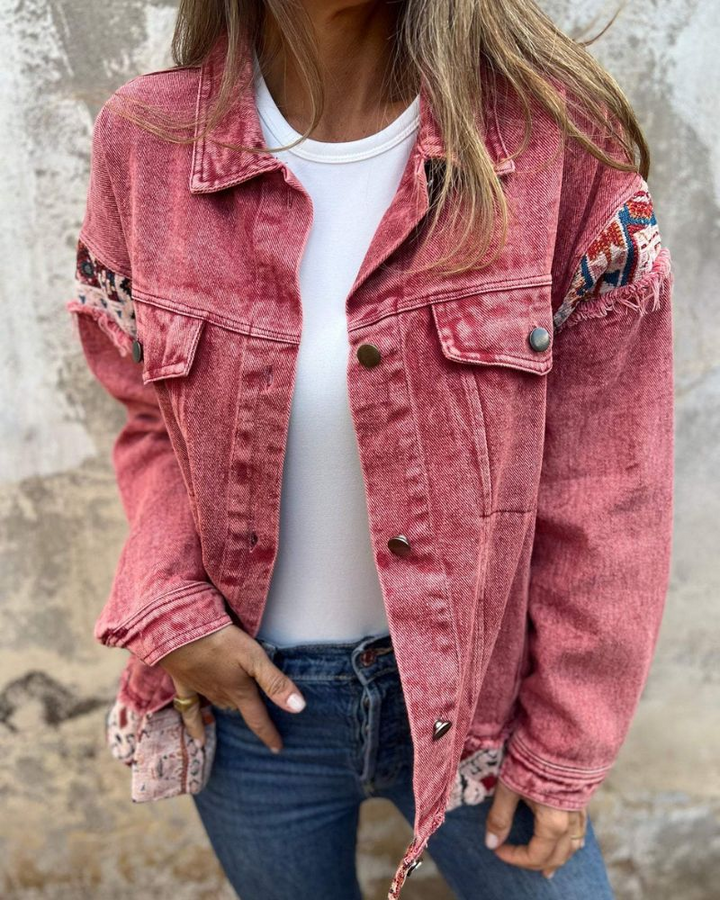 Yulia - Denim Patchwork Casual Jacket