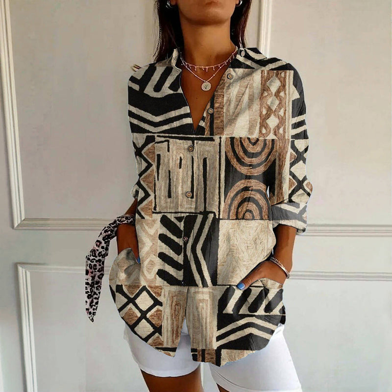 Retro Abstract Patterned Shirt