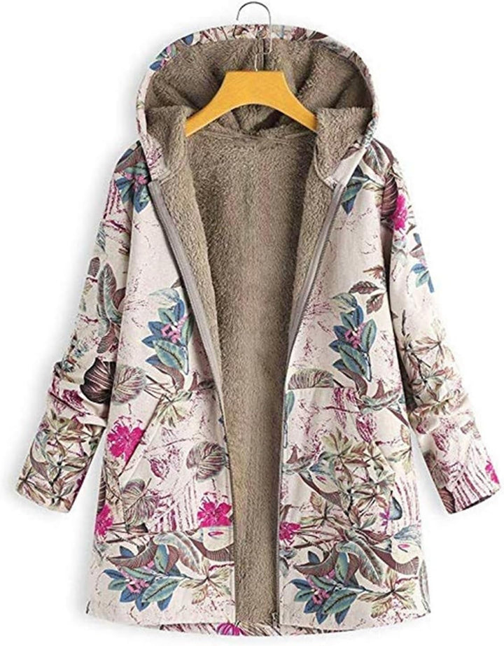 Chloris Floral Print Hooded Coat