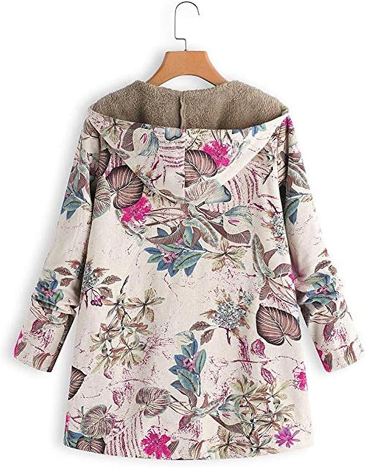 Chloris Floral Print Hooded Coat