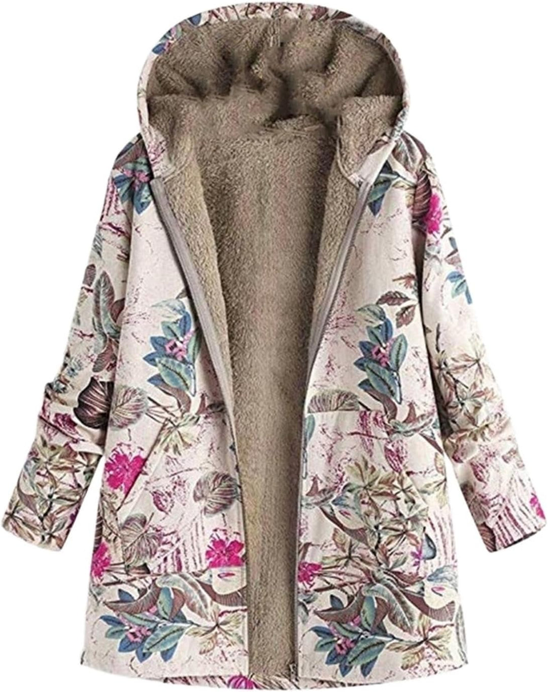 Chloris Floral Print Hooded Coat