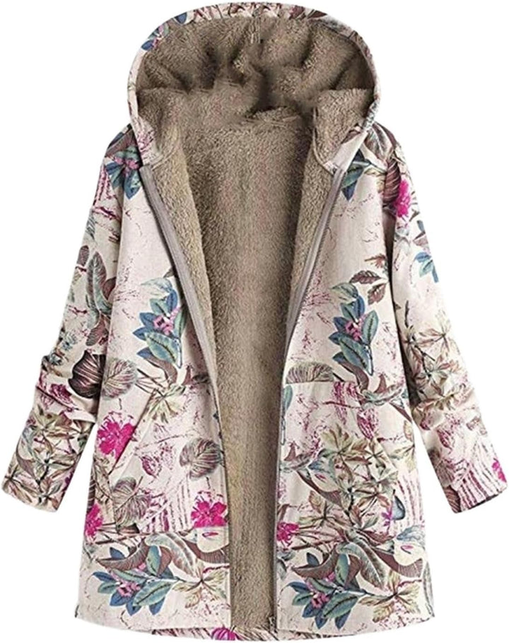 Chloris Floral Print Hooded Coat