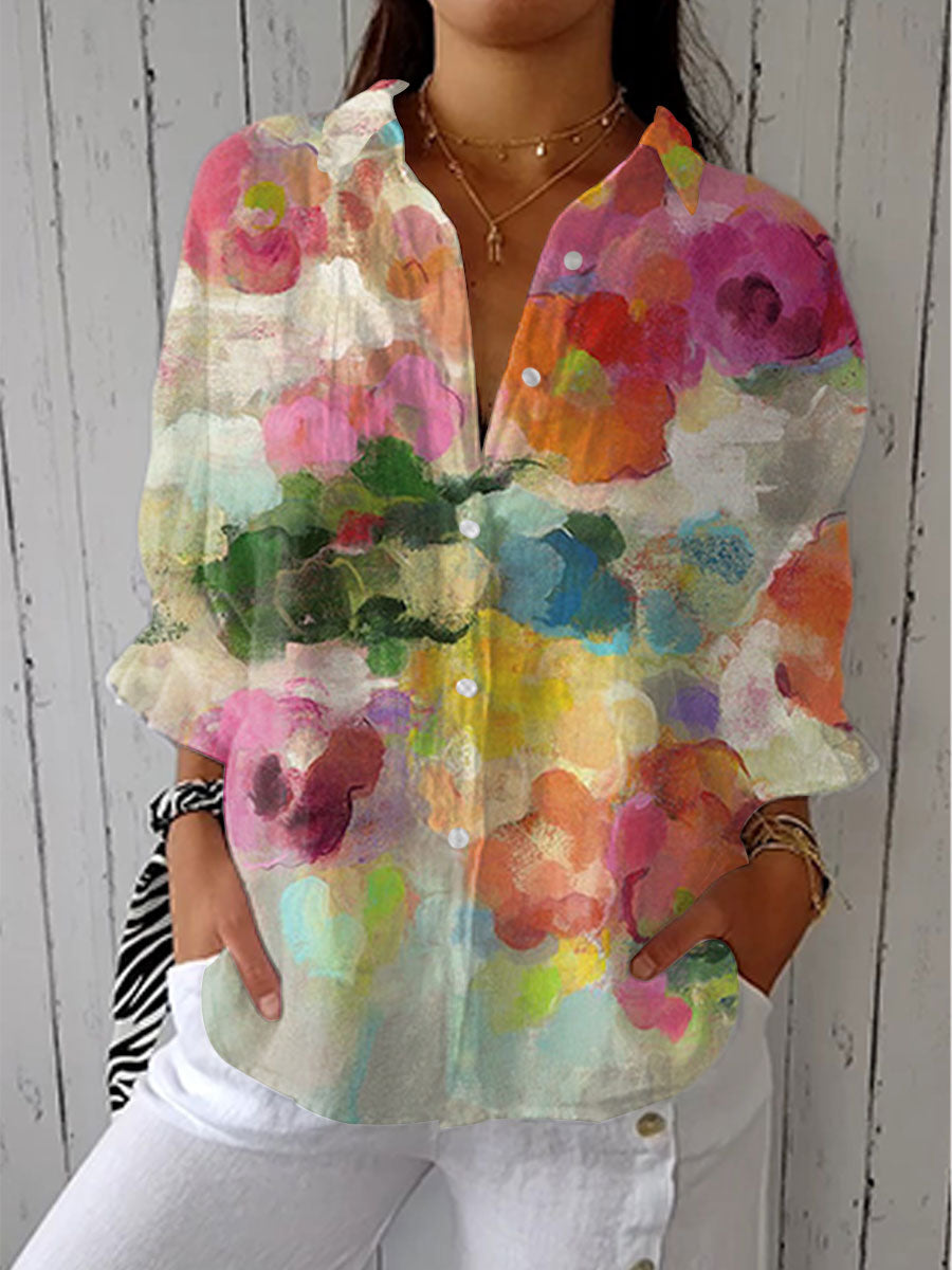 Elara | Dreamy Watercolor Blouse