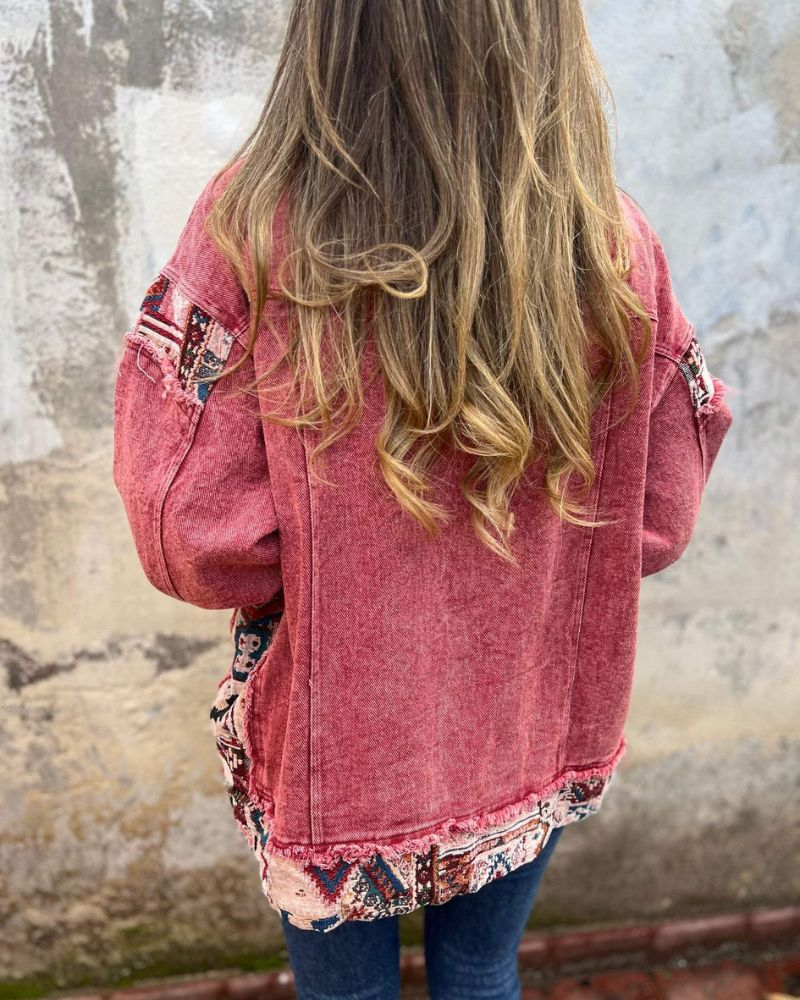 Yulia - Denim Patchwork Casual Jacket