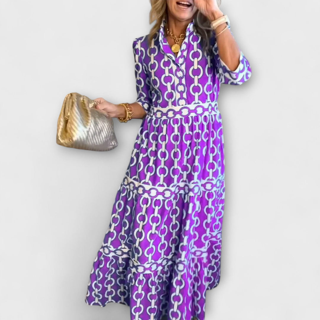 Donna - Midi Dress with Chain Pattern