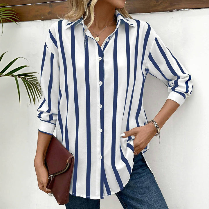 Relaxed Stripe Pattern Shirt