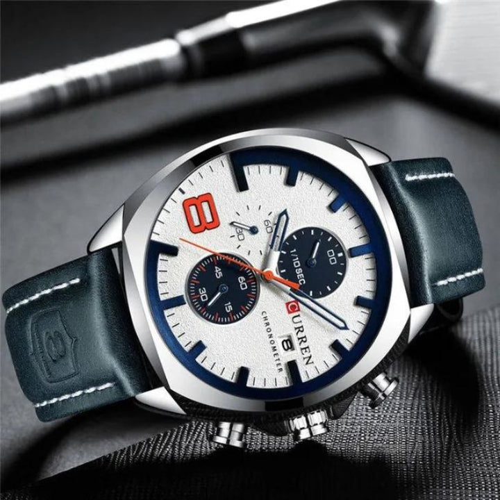 Water-Resistant Military Chronograph Sports Watch