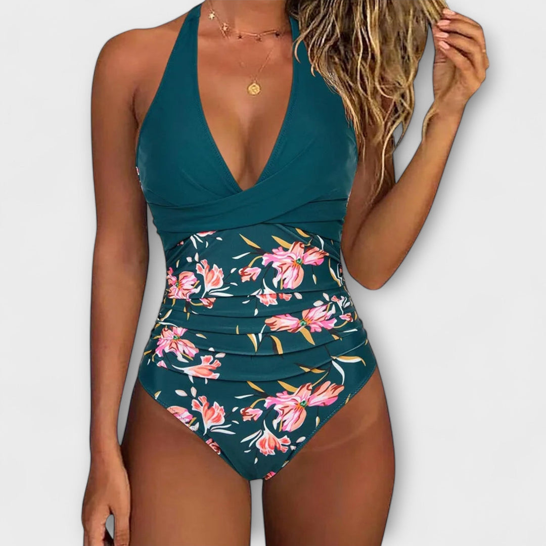 Florence - Chic V-Neck Women's Swimsuit