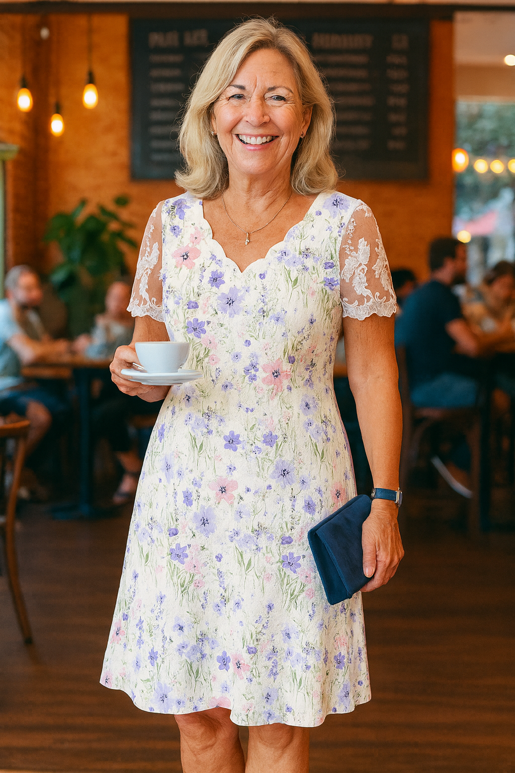 Adeline | Chic Midi Dress – Flattering Silhouette with Arm and Tummy Coverage