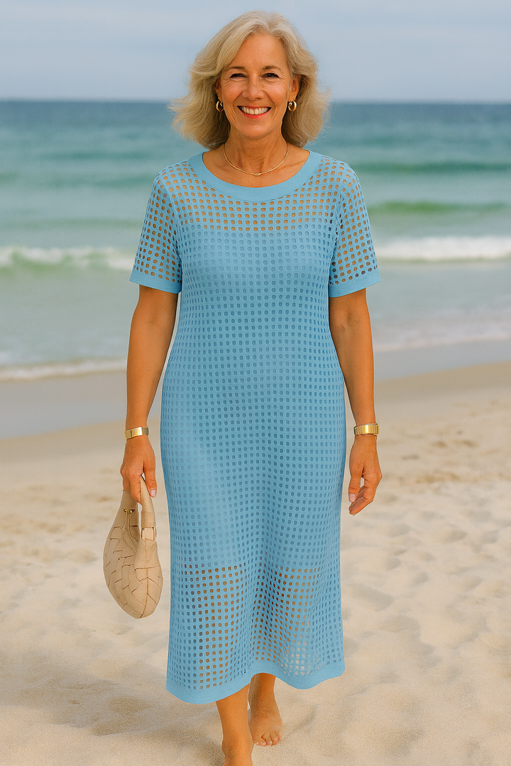 Celestia | Elegant Two-Piece Boat Neck Dress