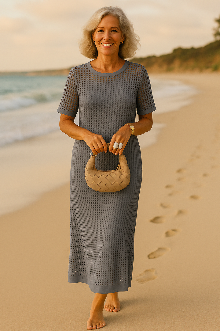 Celestia | Elegant Two-Piece Boat Neck Dress