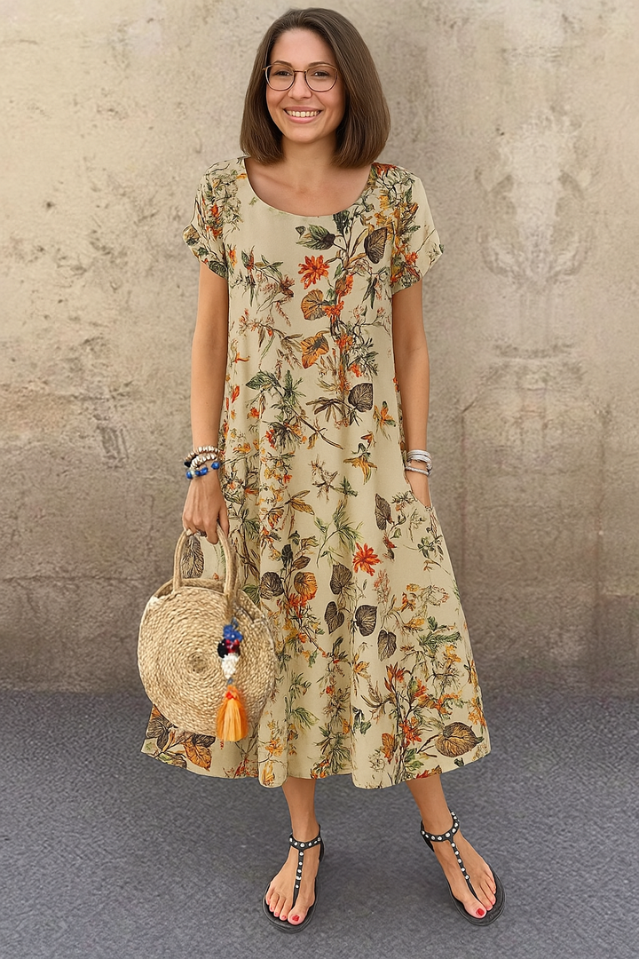 Lucie | Retro Floral Maxi Dress