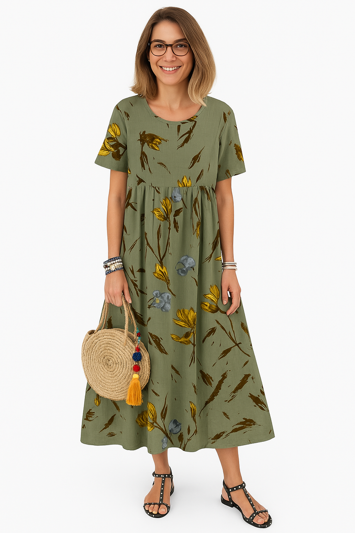 Lucie | Retro Floral Maxi Dress