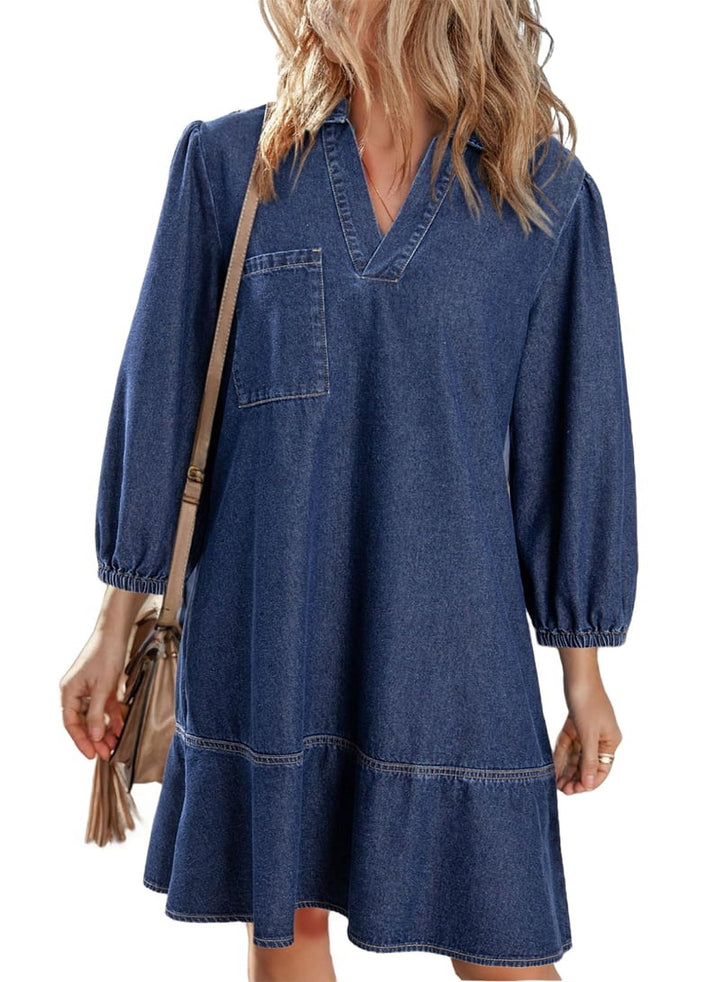 Jeanina® | Casual Babydoll Denim Dress