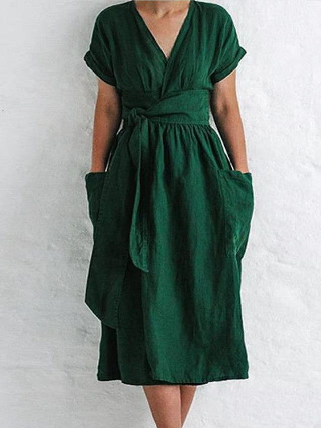 Faye | Strappy Cotton & Linen Dress