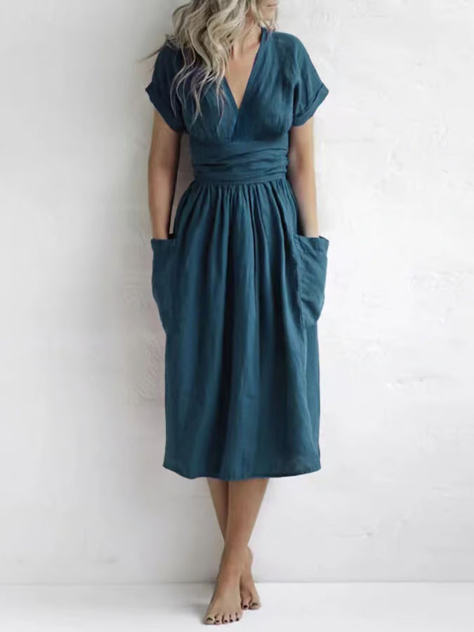 Faye | Strappy Cotton & Linen Dress