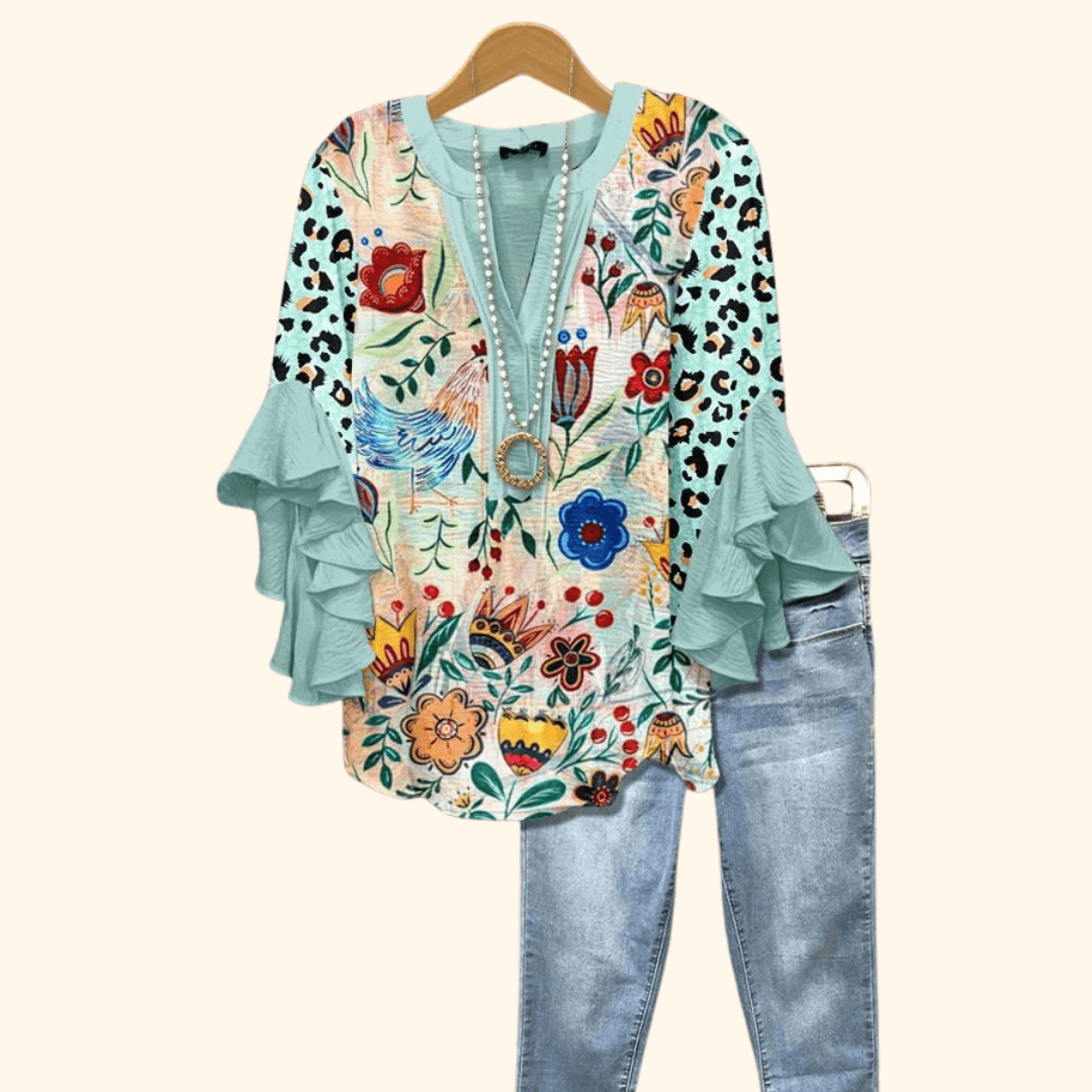 Folk Song - Vintage Floral Print Blouse