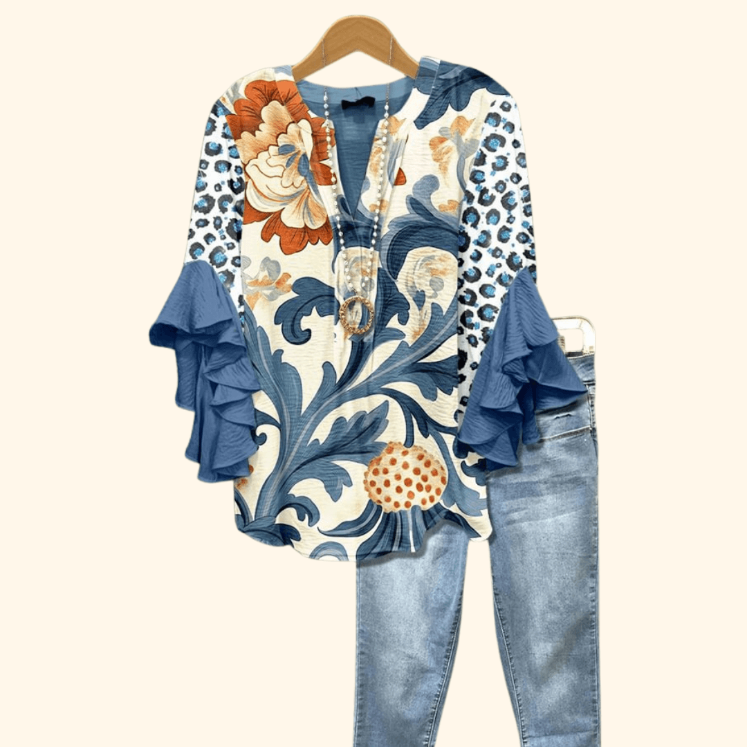 Heritage Vine - Vintage Floral Print Blouse
