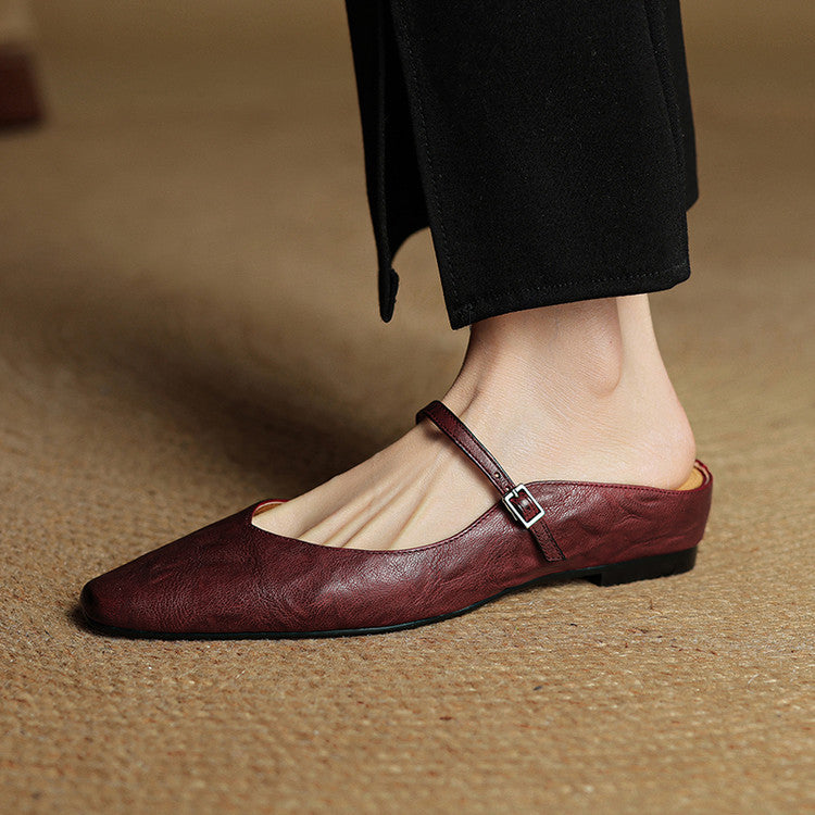 Orella™ - Authentic Leather Slip-On Mules