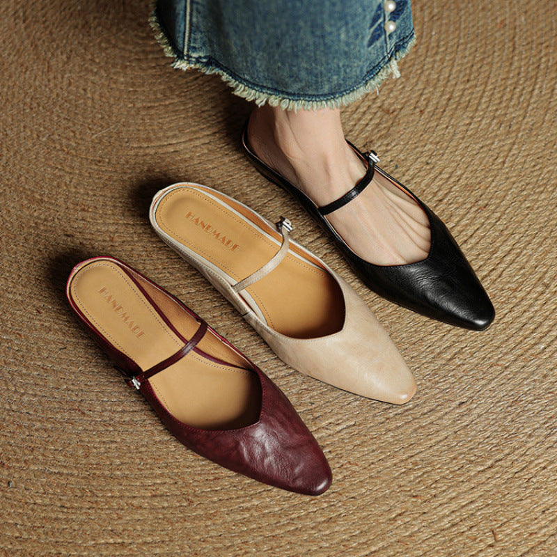 Orella™ - Authentic Leather Slip-On Mules