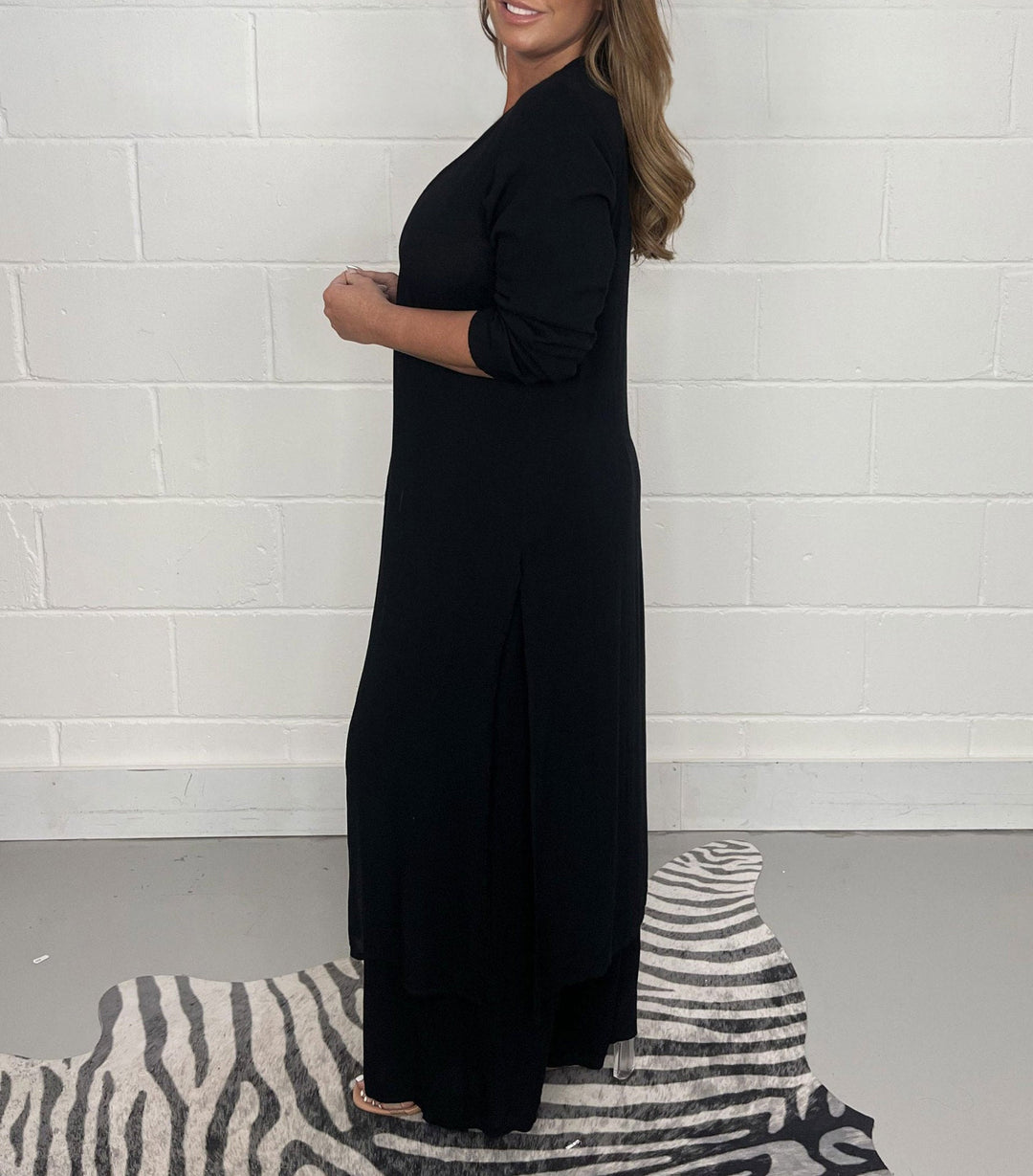 Daniela - V-Neck Slit Casual Two-Piece Set