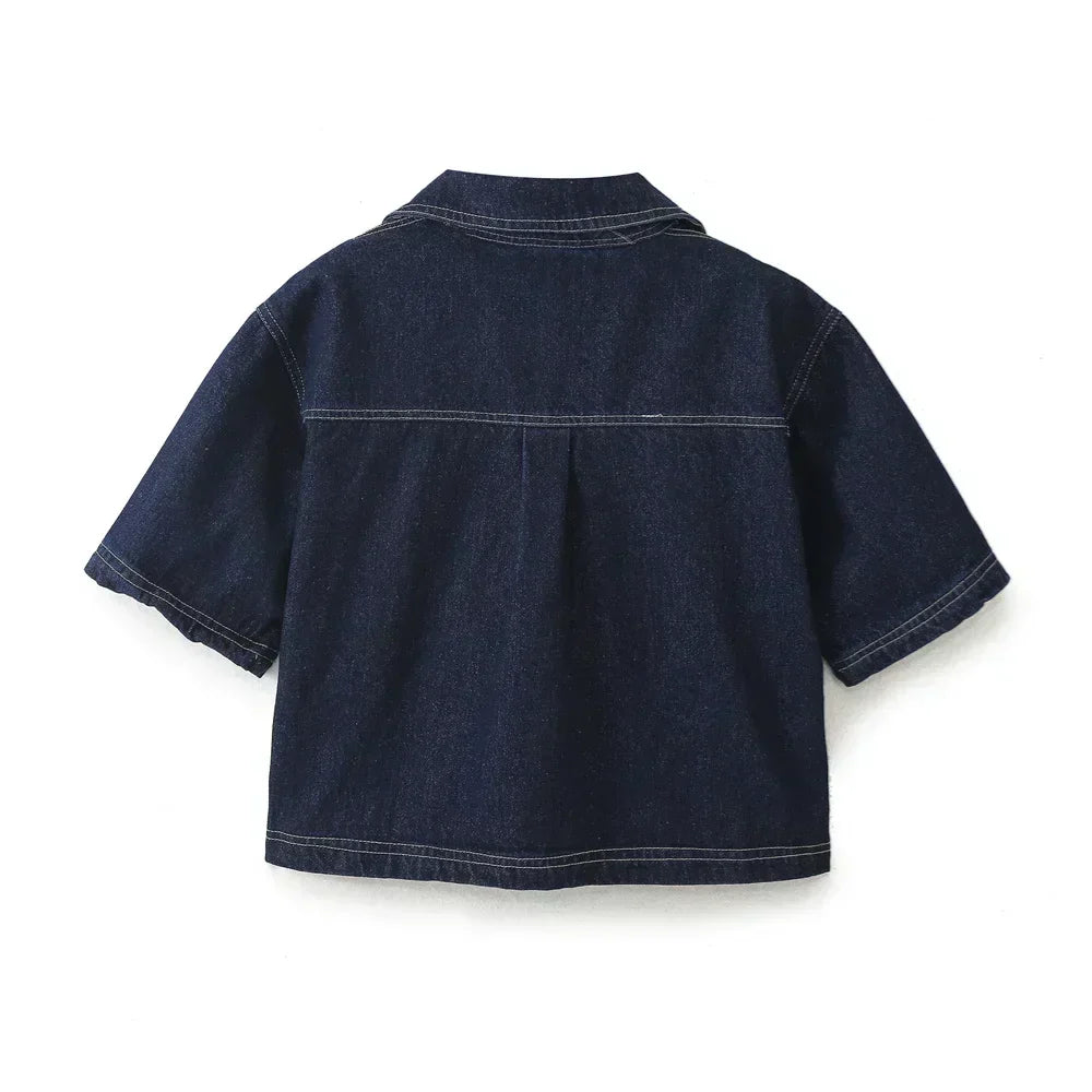 Jeanina® | Denim Set with V-Neck Design