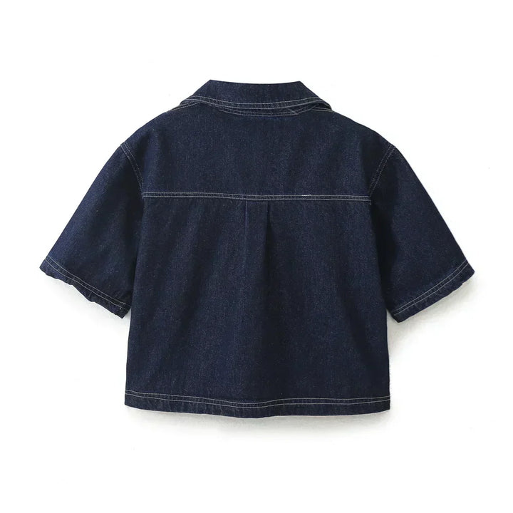 Jeanina® | Denim Set with V-Neck Design