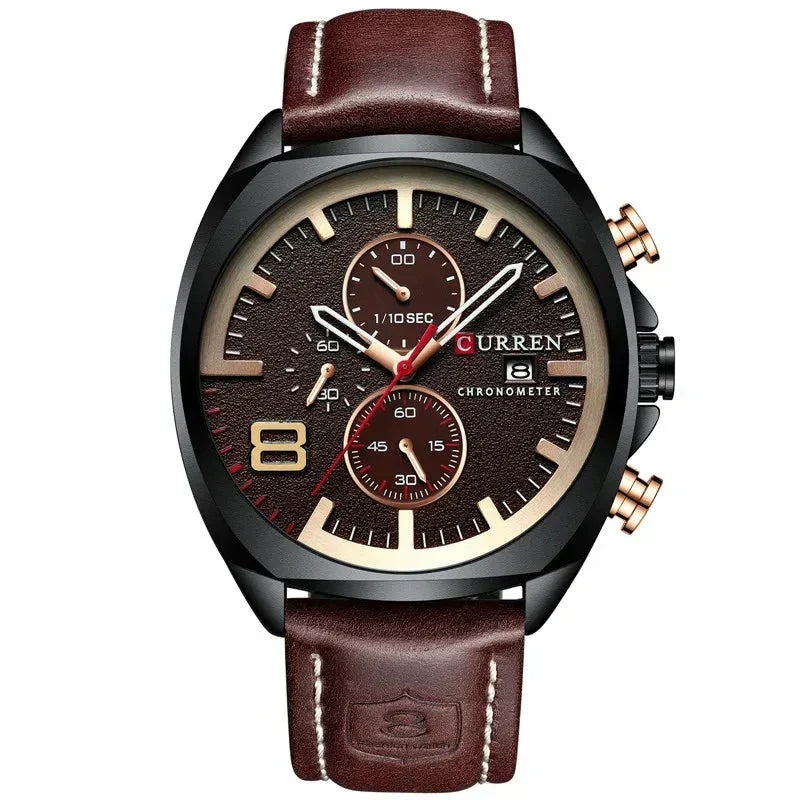 Water-Resistant Military Chronograph Sports Watch