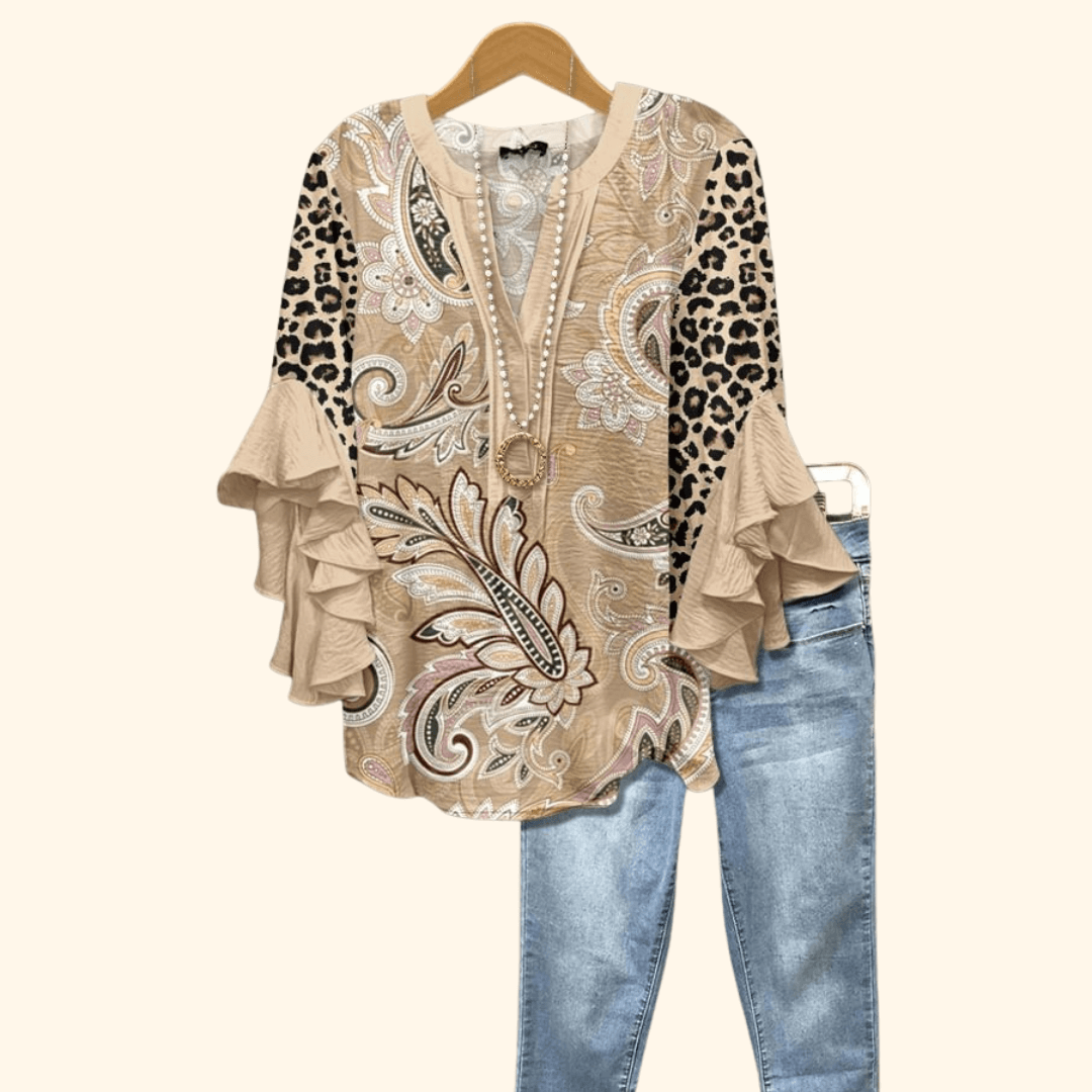 Savannah Muse - Vintage Floral Print Blouse