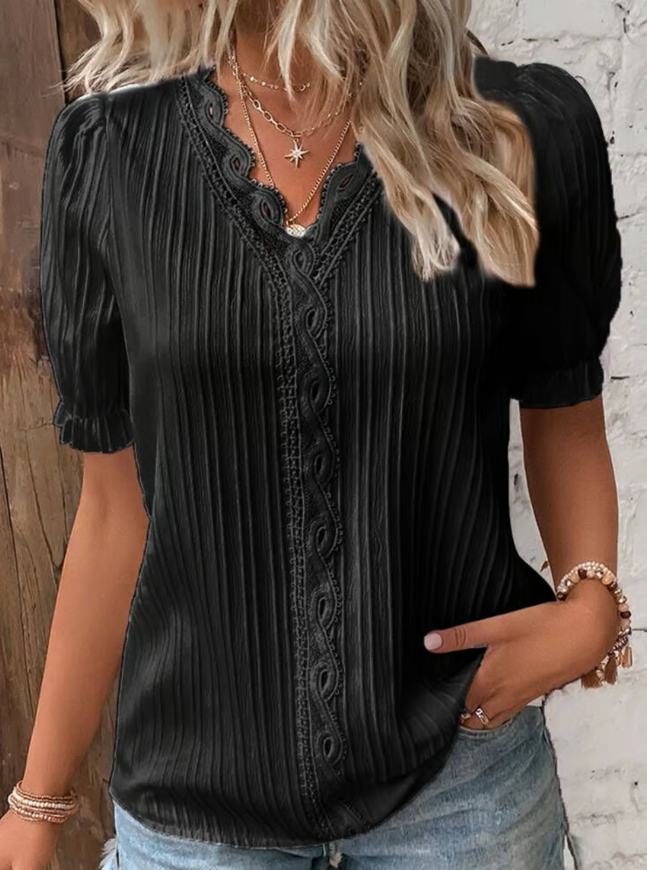 Elena | Plain Lace Elegant Shirt