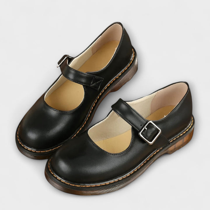 Anne - Chic Leather Strap Shoes