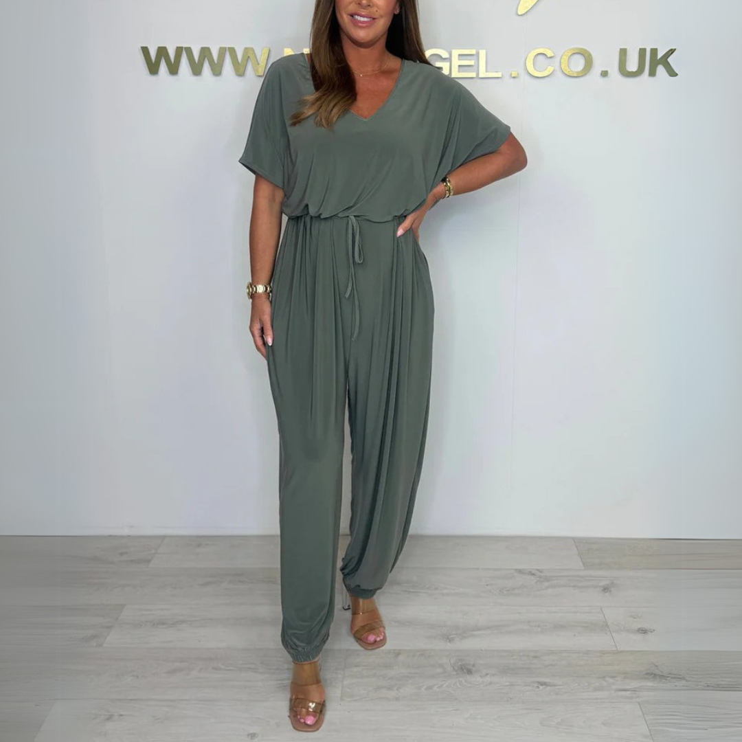 Christine - V-Neck Cotton Jumpsuit