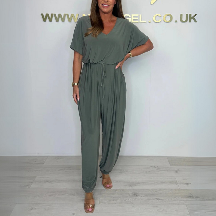 Christine - V-Neck Cotton Jumpsuit