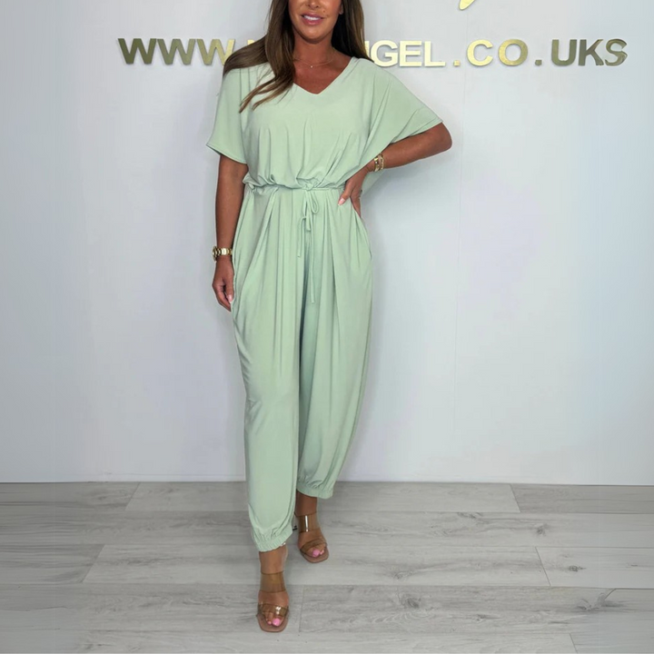 Christine - V-Neck Cotton Jumpsuit