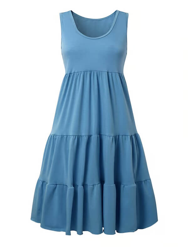 Ula | Sleeveless Beach Midi Dress with Panels