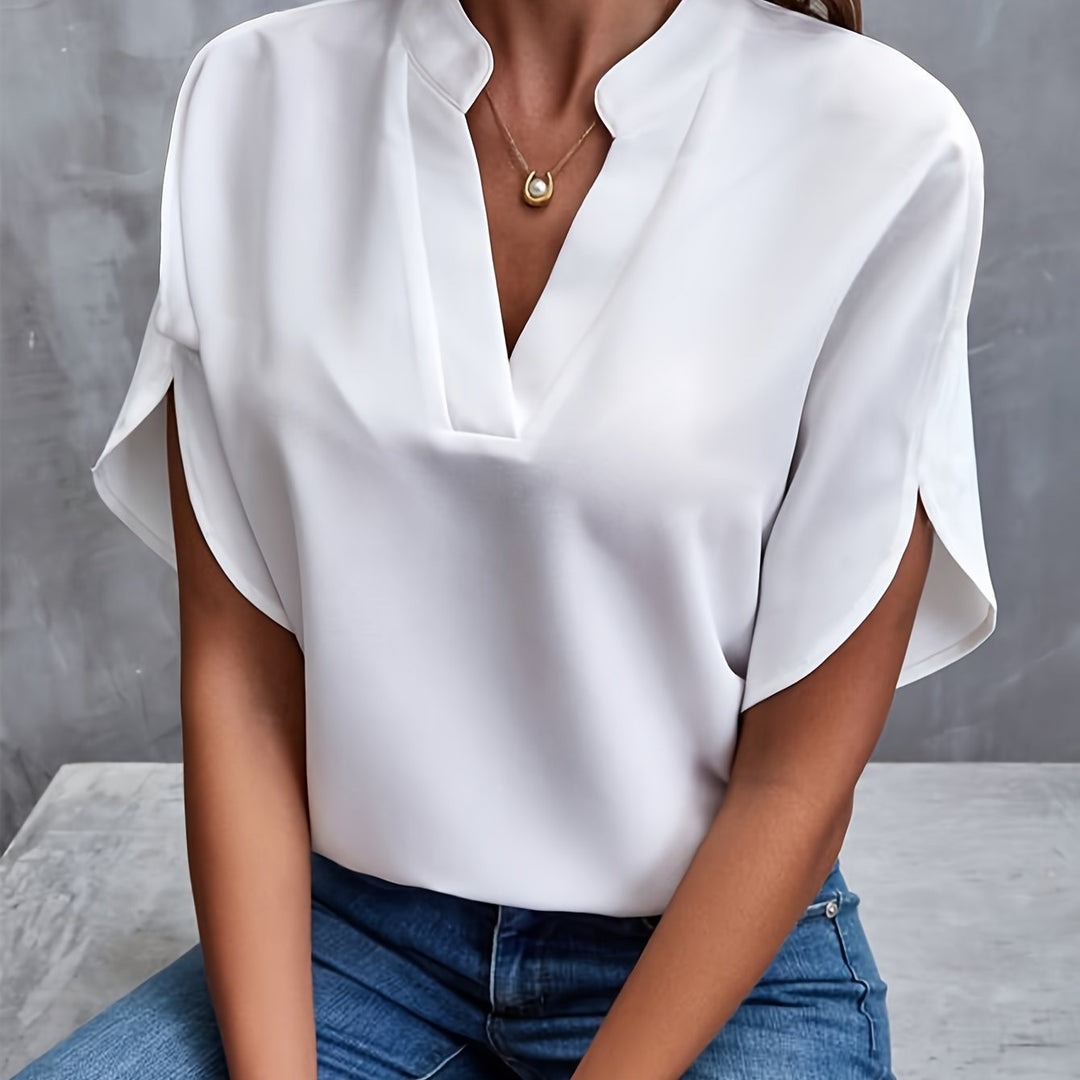Angie - Chic V-Neck Blouse