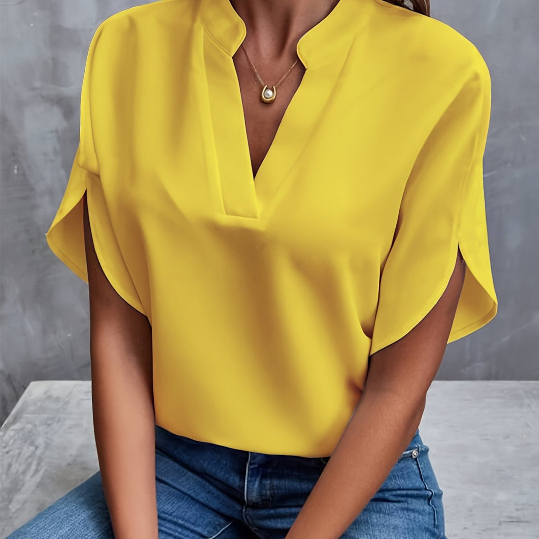 Angie - Chic V-Neck Blouse